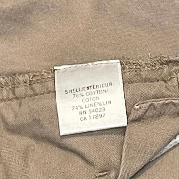 Banana Republic Wide Leg Khaki Pants Women’s 8 Beige Cotton Linen Twill Trousers - Picture 5 of 11